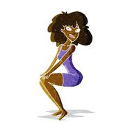 cartoon sitting woman in dress N2
