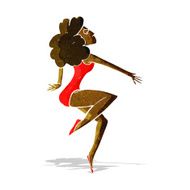 cartoon dancing woman N13