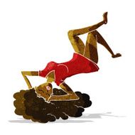 cartoon woman lying on floor N4