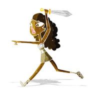 cartoon girl with sword