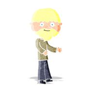 cartoon happy bearded man