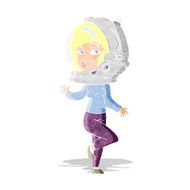 cartoon woman wearing space helmet N2