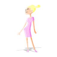 cartoon woman in dress N5