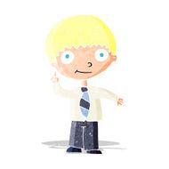 cartoon school boy with idea N6