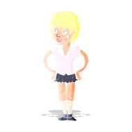 cartoon tough woman with hands on hips
