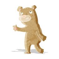 cartoon happy waving bear