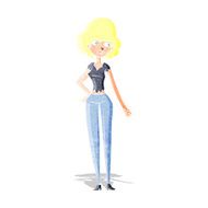 cartoon pretty woman N31