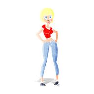 cartoon pretty woman N34
