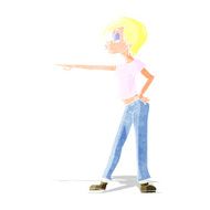 cartoon woman pointing N26