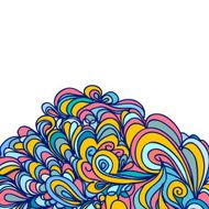 Colorful abstract doodle seamless pattern waves and clouds N4