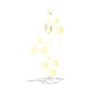 cartoon dusty old skeleton