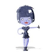 cartoon vampire girl giving thumbs up sign N4
