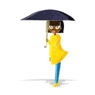 cartoon woman with umbrella N4