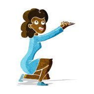 cartoon woman presentation gesture N2