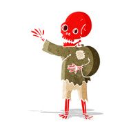 cartoon skeleton waving N2