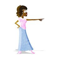 cartoon woman pointing finger N2