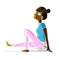 cartoon woman sitting N3