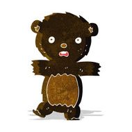 cartoon shocked black bear cub