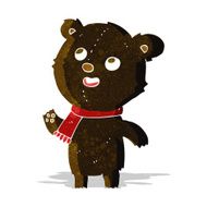 cartoon black bear wearing scarf
