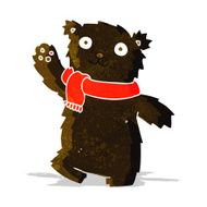 cartoon teddy bear wearing scarf N5