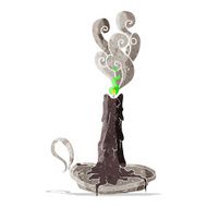 cartoon spooky magic candle