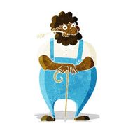 cartoon farmer leaning on walking stick N2