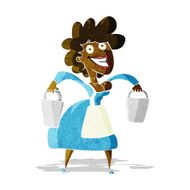 cartoon milkmaid carrying buckets N2