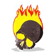cartoon burning skull N3