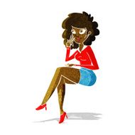 cartoon office woman sitting N2