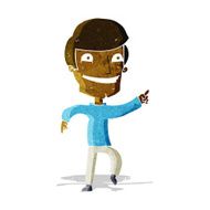 cartoon happy man pointing N10
