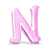 Cartoon Letter N N8