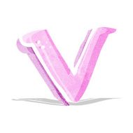Cartoon Letter V N8