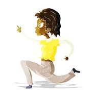 cartoon woman running and pointing N2
