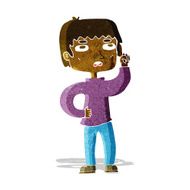 cartoon boy with question N7