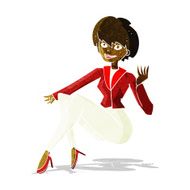 cartoon businesswoman sitting N2