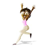 cartoon excited woman N20
