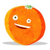 happy cartoon orange