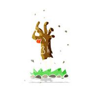 cartoon zombie hand rising from ground N2