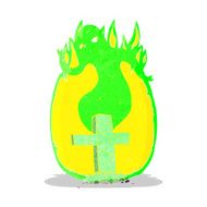 cartoon ghost rising from grave N14