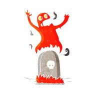 cartoon ghost rising from grave N15