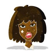 cartoon woman with bruised face N2