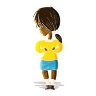 cartoon shy woman N6