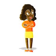 cartoon woman with crossed arms N4