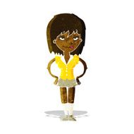 cartoon woman with hands on hips N23