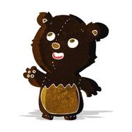 cartoon happy little teddy black bear