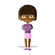 cartoon woman with folded arms N4