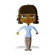 cartoon woman shrugging shoulders N49