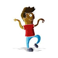 cartoon happy man doing funny dance N3