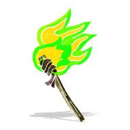 cartoon burning torch N2