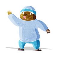 cartoon man in hat waving N2